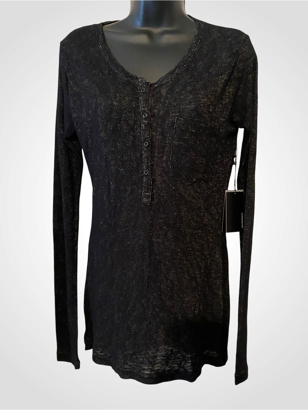 Rails | Rails Everett Long Sleeve Henley Top in Black NWT size L - Picture 6 of 9